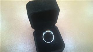 Synthetic Amber Unisex Silver & Stone Ring 925 Silver 3.6g Size:7.75